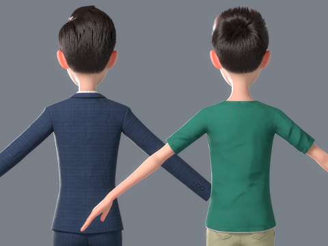 Cartoon Man Rigged 3D 모델