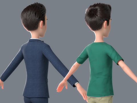 Cartoon Man Rigged 3D 모델