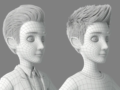 Cartoon Man Rigged 3D Model