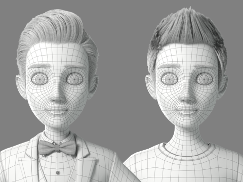 Cartoon Man Rigged 3D 모델