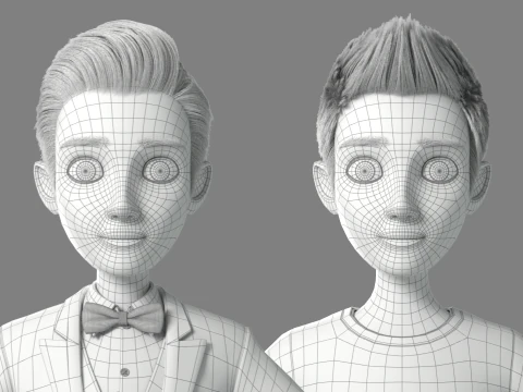 Cartoon Man Rigged 3D Model