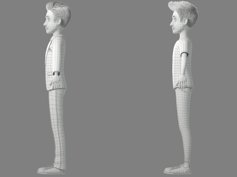 Cartoon Man Rigged 3D 모델