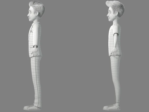 Cartoon Man Rigged 3D Model