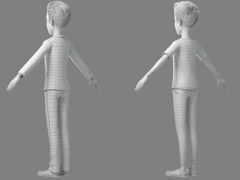 Cartoon Man Rigged 3D 모델