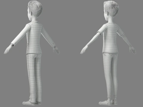 Cartoon Man Rigged 3D Model