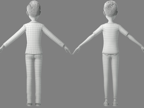 Cartoon Man Rigged 3D 모델