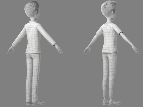 Cartoon Man Rigged 3D 모델