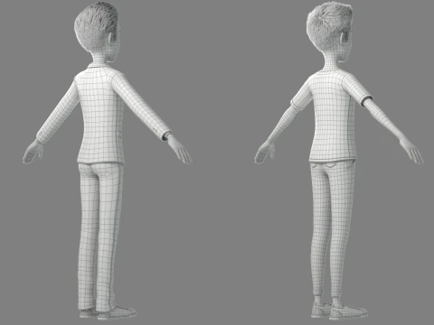 Cartoon Man Rigged 3D Model