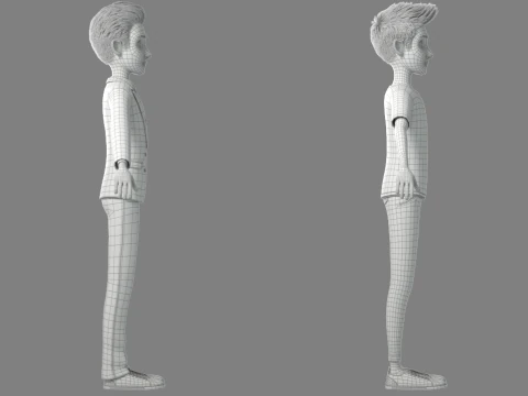Cartoon Man Rigged 3D Model