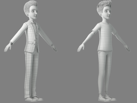 Cartoon Man Rigged 3D 모델