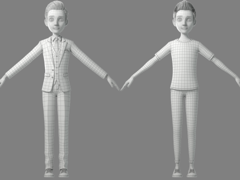 Cartoon Man Rigged 3D 모델