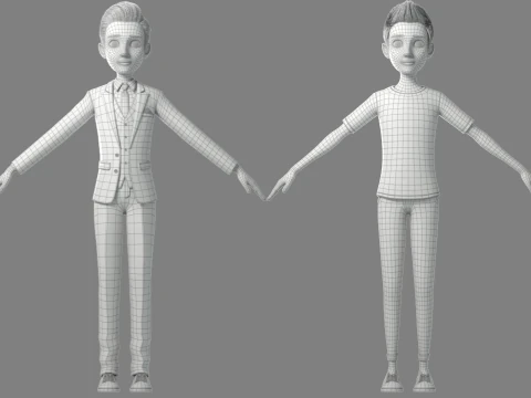 Cartoon Man Rigged 3D Model