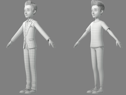 Cartoon Man Rigged 3D 모델