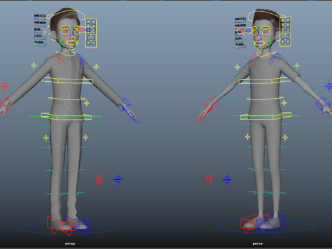 Cartoon Man Rigged 3D 모델