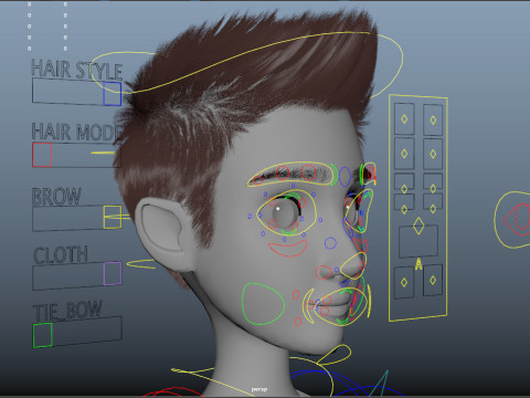 Cartoon Man Rigged 3D 모델