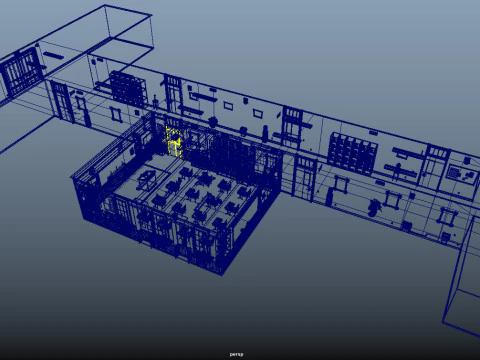 Corridoio dell'aula dei cartoni animati Modello 3D