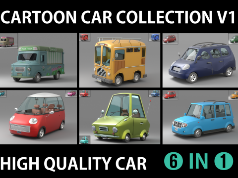 Cartoon Car Collection V1 3D-Modell
