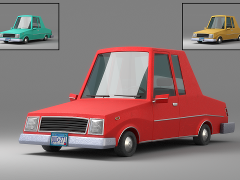 Cartoon Car Collection V2 3D Model