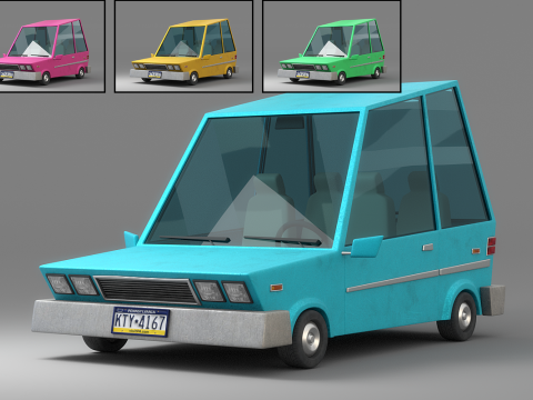 Cartoon Car Collection V2 3D Model