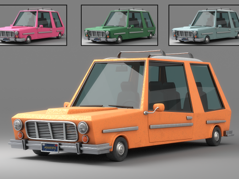 Cartoon Car Collection V2 3D Model
