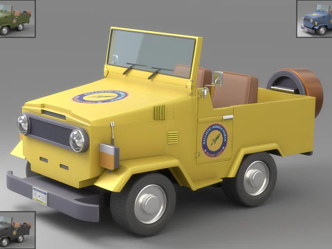 Collezione di auto dei cartoni animati V3 Modello 3D