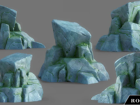 Cartoon Stylized Rock Collcetion 3D Model