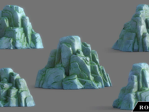 Cartoon Stylized Rock Collcetion 3D Model
