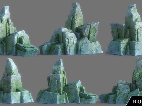 Cartoon Stylized Rock Collcetion 3Dモデル