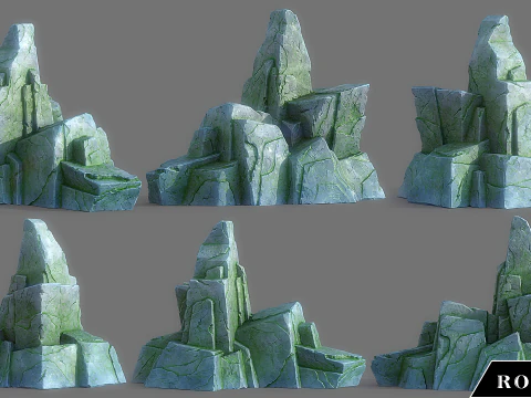 Cartoon Stylized Rock Collcetion 3D Model