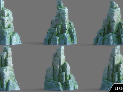 Cartoon Stylized Rock Collcetion 3Dモデル