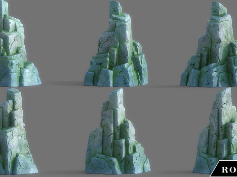 Cartoon Stylized Rock Collcetion 3D Model