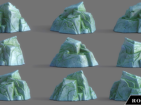 Cartoon Stylized Rock Collcetion 3Dモデル
