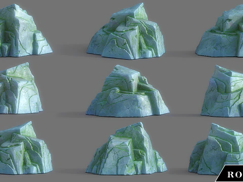 Cartoon Stylized Rock Collcetion 3D Model