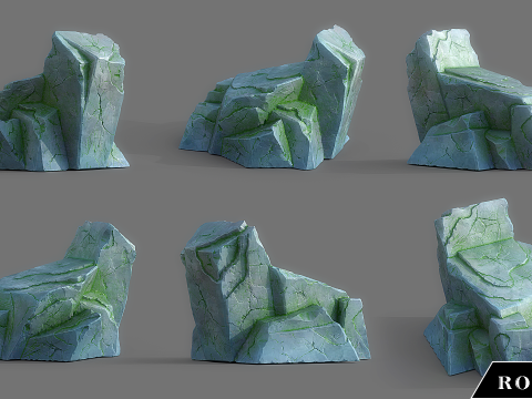 Cartoon Stylized Rock Collcetion 3Dモデル