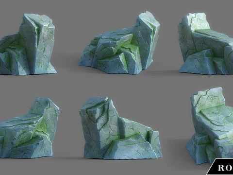 Cartoon Stylized Rock Collcetion 3D Model