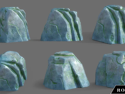Cartoon Stylized Rock Collcetion 3D Model