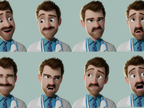 Karikat&uuml;r doktor hileli 3D Model