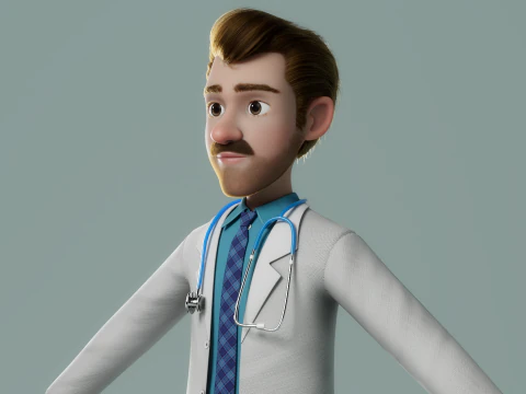 Karikat&uuml;r doktor hileli 3D Model