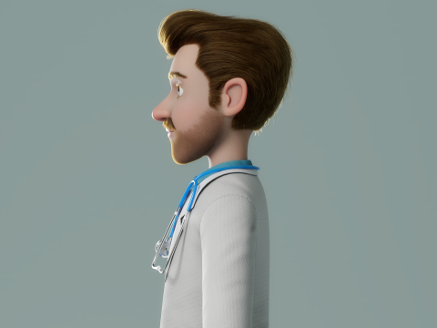 Cartoon Doctor Rigged 3Dモデル