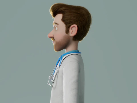 Karikat&uuml;r doktor hileli 3D Model