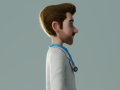 Cartoon Doctor Rigged 3Dモデル