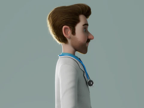 Karikat&uuml;r doktor hileli 3D Model