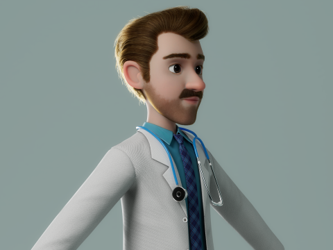 Cartoon Doctor Rigged 3Dモデル