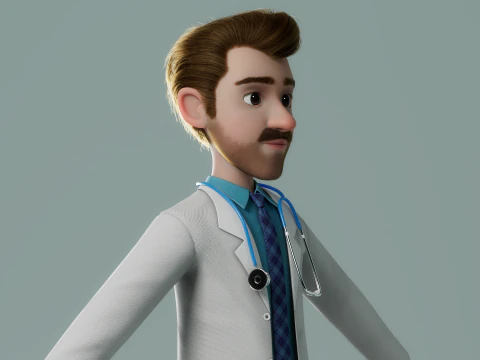 Karikat&uuml;r doktor hileli 3D Model