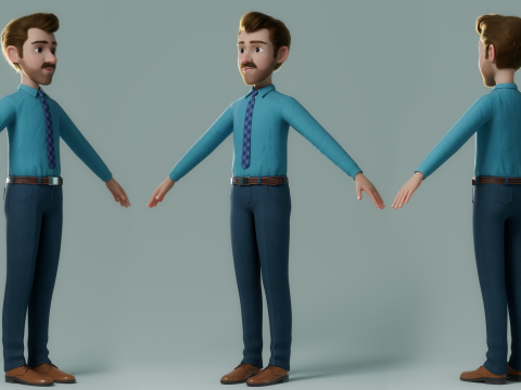 Cartoon Doctor Rigged 3Dモデル