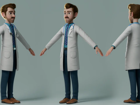 Karikat&uuml;r doktor hileli 3D Model