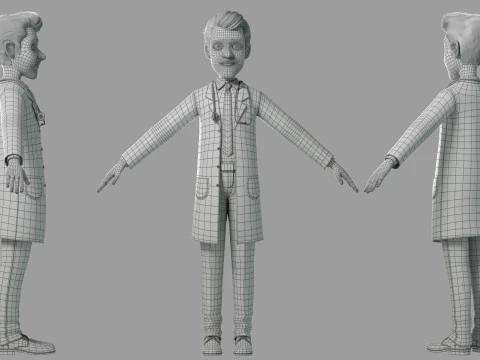 Karikat&uuml;r doktor hileli 3D Model