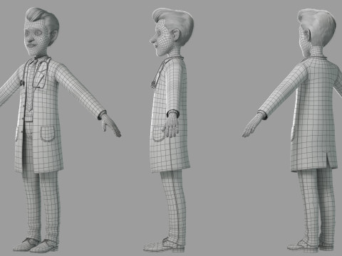 Cartoon Doctor Rigged 3Dモデル