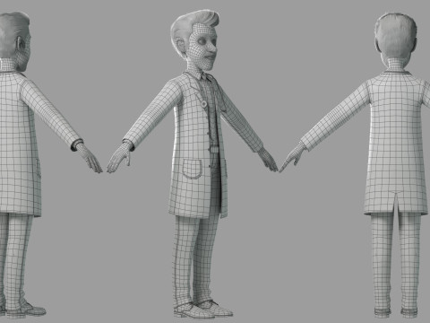 Cartoon Doctor Rigged 3Dモデル