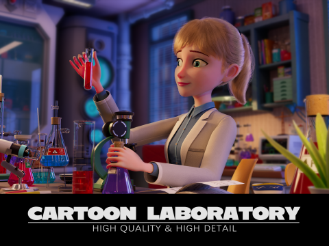 Cartoon Laboratory Corridor 3D Модель